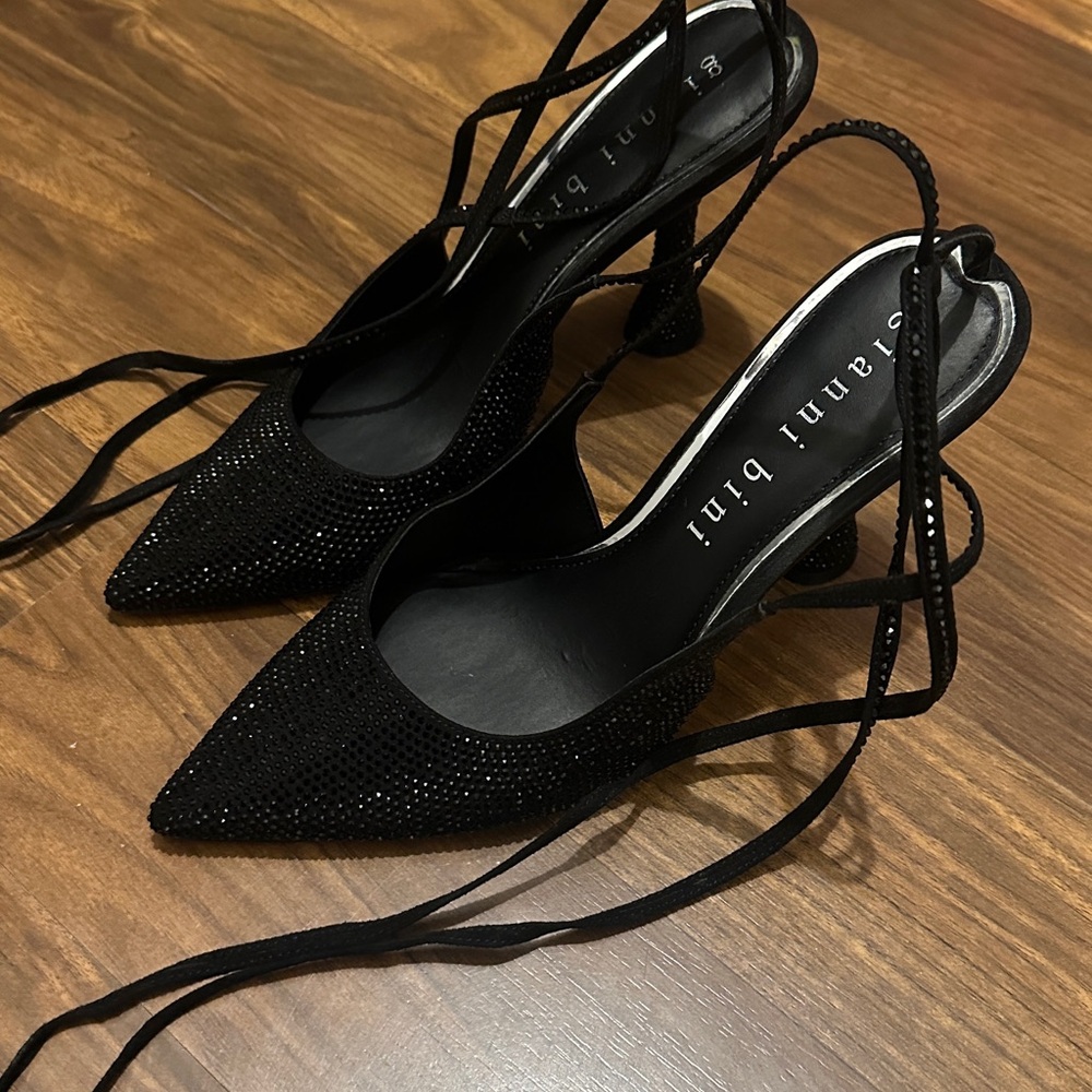 Gianni Bini Black Rhinestone Heels